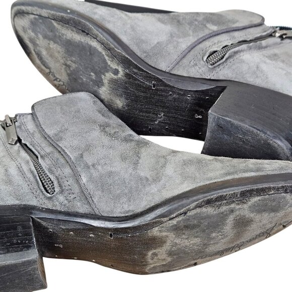 Sam Edelman Shoes Womens Size 8M Gray Suede Side Zip Ankle Booties - Picture 6 of 9